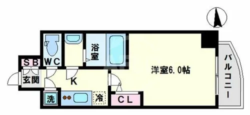 エスリード天王寺ブランシェ【12階】の間取り