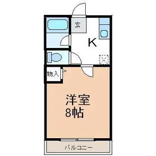 シティハイム的場【205号室】の間取り