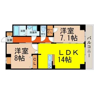 S-FORT鶴舞marks【14階】の間取り