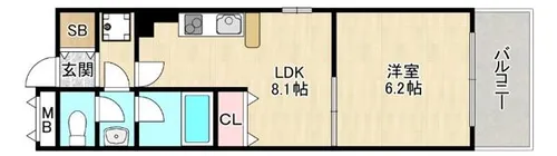 大阪府大阪市都島区東野田町1丁目【マンション】の間取り