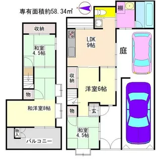 京都府京都市左京区下鴨東半木町【一戸建】の間取り