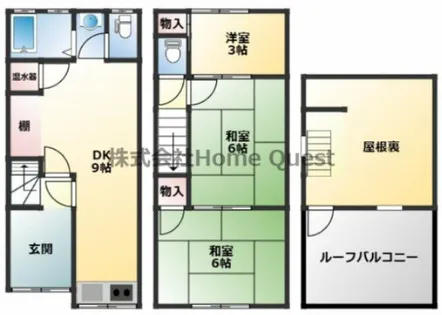 大阪府東大阪市寺前町1丁目【テラスハウス】の間取り