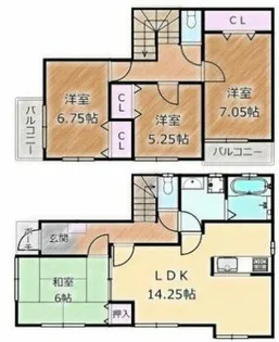 大阪府堺市北区金岡町【一戸建】の間取り