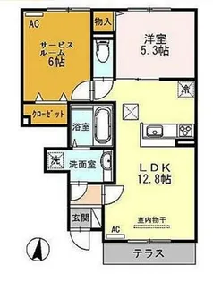 大阪府箕面市桜1丁目【アパート】の間取り