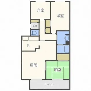 クレール旭ケ丘【102号室】の間取り