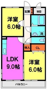 シャトレー多田【1階】の間取り