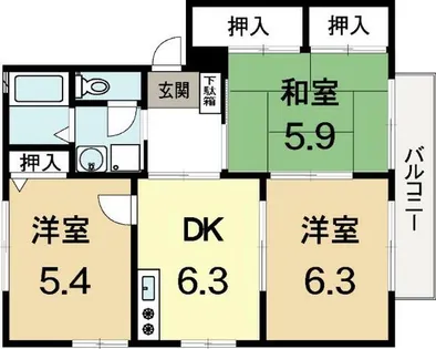 ウエストサイドタウン【2階】の間取り