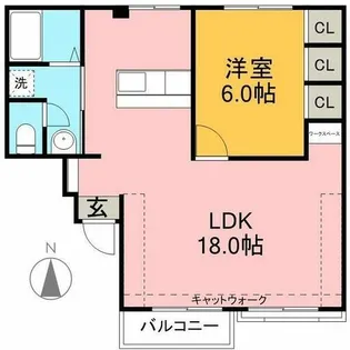 コーポ第2法吉【1階】の間取り