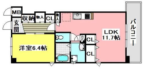 アンシャンテ総持寺【4階】の間取り
