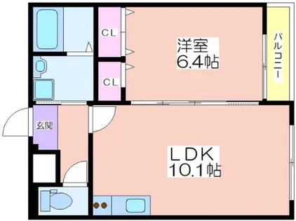 フジパレス西加賀屋【1階】の間取り