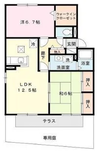 セジュール山陽【105号室】の間取り