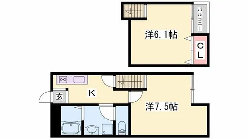 THE CITY姫路獨協大学前【102号室】の間取り