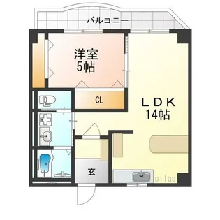 高鷲マンション巽【2階】の間取り
