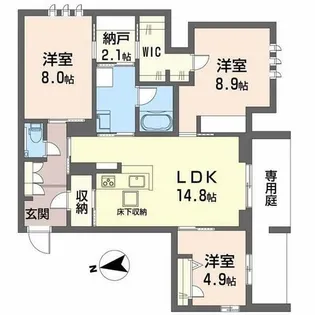 シャーメゾン ケー【1階】の間取り