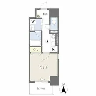 ファスティーナ本陣【705号室】の間取り