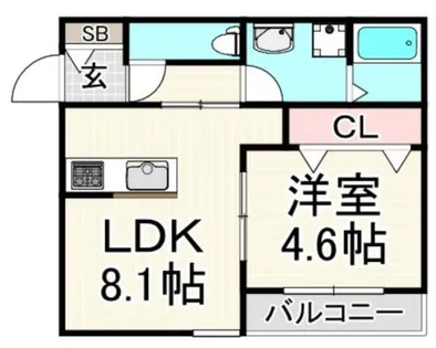 福岡県春日市上白水8丁目【アパート】の間取り