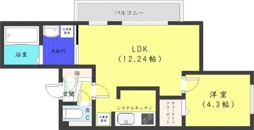 グランドサクセス琴似駅【4階】の間取り