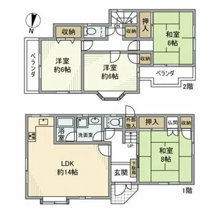 大阪府羽曳野市西浦【一戸建】の間取り