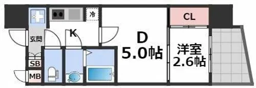セレニテ阿波座ミラク【14階】の間取り