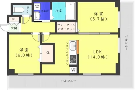 第10旭レジデンス【8階】の間取り
