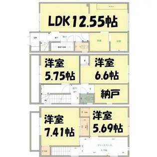 愛知県名古屋市中村区大日町【一戸建】の間取り