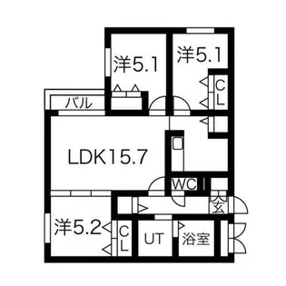 ZABO HILLS 手稲【303号室】の間取り
