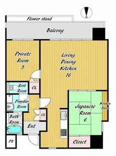 清川六番館【6階】の間取り