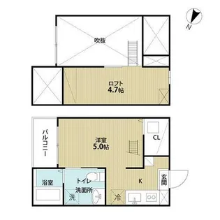 エクシア道徳【2階】の間取り