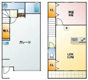 ベースガレージ B【1号室】の間取り
