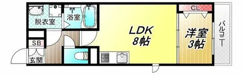 グローハイツ若江【1階】の間取り