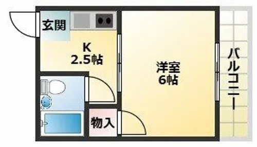 1Kの間取り画像