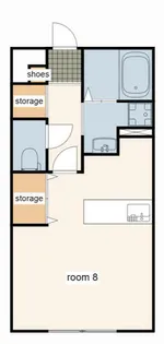 丸萬二番館【205号室】の間取り