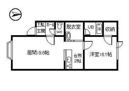 レーベン【1-B号室】の間取り