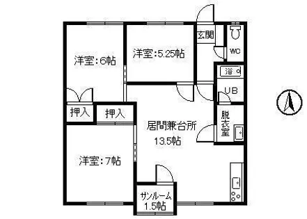 リバーサイドハウスIII【202号室】の間取り