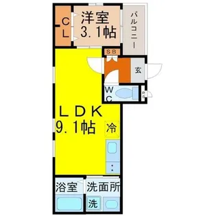 Sol terrace(ソルテラス)【3階】の間取り