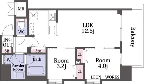 ルフォンプログレ南森町【8階】の間取り