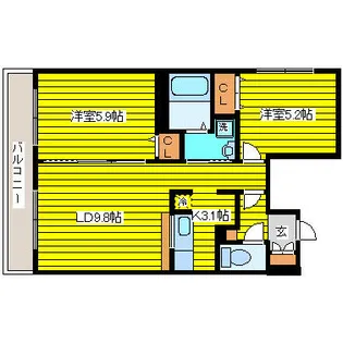 ヴェール美香保【1階】の間取り