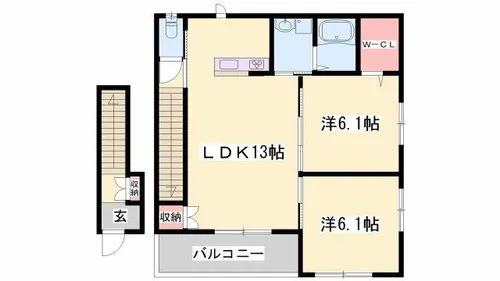 WELL COURT【201号室】の間取り