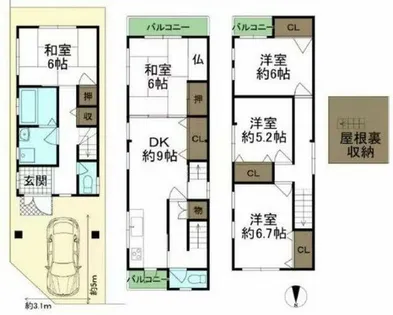 大阪府堺市中区堀上町【一戸建】の間取り