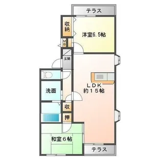サントラップK【W-2-1号室】の間取り
