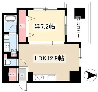 カスタリア伏見【201号室】の間取り