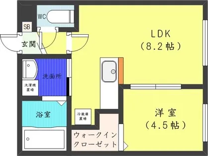 ブルーオーシャンS14W6【2階】の間取り