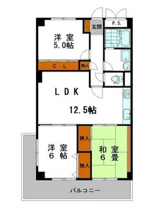 メゾン花北【701号室】の間取り
