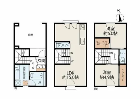 愛知県名古屋市昭和区小坂町1丁目【テラスハウス】の間取り