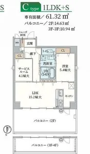 大阪府高槻市古曽部町2丁目【マンション】の間取り
