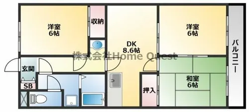サングリーン布施【2階】の間取り