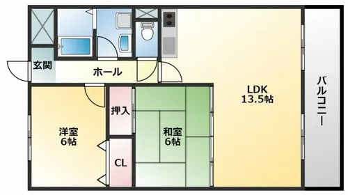 エムテック八尾【1階】の間取り