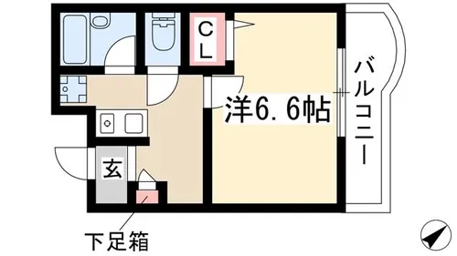 プロクシィスクエア安田通【2階】の間取り