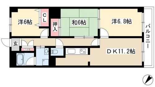 サニーコート矢田【502号室】の間取り