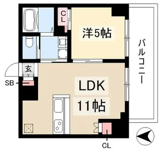 ロータス本陣通【8階】の間取り
